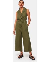 Whistles - Bella Linen Wrap Jumpsuit - Lyst