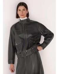 Whistles - Burnished Leather Bomber - Lyst
