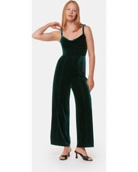 Whistles - Twist Strap Velvet Jumpsuit - Lyst
