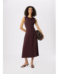 Whistles - Seamed Detail Textured Dress - Lyst