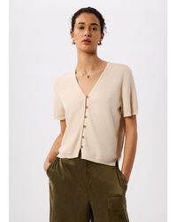 Whistles - Short Sleeve Button Front Knit - Lyst