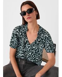 Whistles - Animal Tie Neck Blouse - Lyst