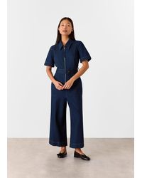 Whistles - Petite Pintuck Belted Jumpsuit - Lyst