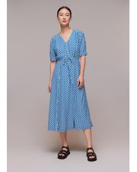 Whistles - Vertical Stack Midi Dress - Lyst