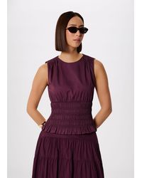 Whistles - Cotton Shirred Tank - Lyst