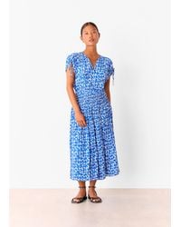 Whistles - Petite Brushed Stroke Midi Dress - Lyst