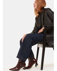 Whistles - Darla Croc Heeled Boot - Lyst