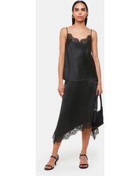Whistles - Lace Trim Midi Skirt - Lyst