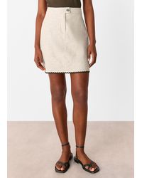 Whistles - Linen Mix Mini Skirt - Lyst