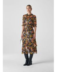 Whistles - Clover Floral Silk Mix Skirt - Lyst