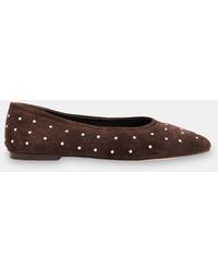 Whistles - Karina Suede Stud Ballet Pump - Lyst