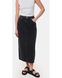 Whistles - Straight Denim Midi Skirt - Lyst
