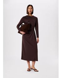 Whistles - Petite Ruched Detail Midi Dress - Lyst