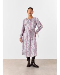 Whistles - Petite Mottled Snake Print Midi Dress - Lyst