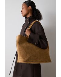 Whistles - Leandra Croc Suede Tote Bag - Lyst