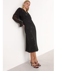 Whistles - Hot Fix Cape Midi Dress - Lyst