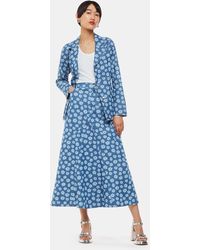 Whistles - Graphic Daisy Denim Maxi Skirt - Lyst