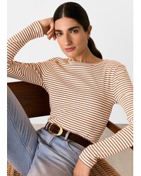 Whistles - Stripe Crew Neck Jersey Top - Lyst