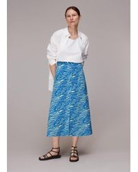 Whistles - Seafoam Button Front Skirt - Lyst