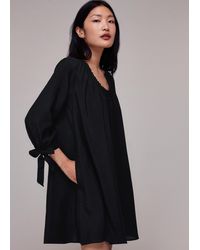 Whistles - Lydia Gathered Trapeze Dress - Lyst