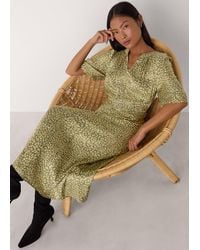 Whistles - Petite Leopard Viscose Midi Dress - Lyst