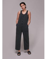 Whistles - Jersey Button Front Jumpsuit - Lyst