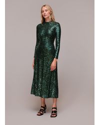 Whistles - Minimal Sequin Midi Dress - Lyst