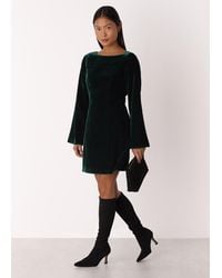 Whistles - Petite Velvet Flare Sleeve Dress - Lyst