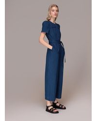 Whistles - Alana Denim Jumpsuit - Lyst