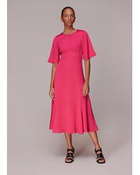 Whistles - Alana Satin Cut Out Dress - Lyst