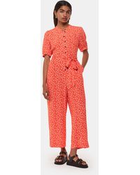 Whistles - Petite Micro Floral Jumpsuit - Lyst
