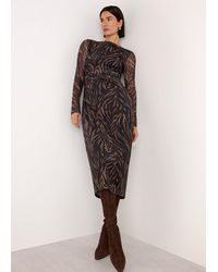 Whistles - Abstract Zebra Mesh Dress - Lyst