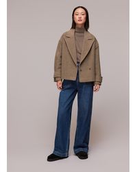 Whistles - Relaxed Cropped Wool Coat - Lyst