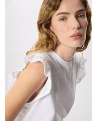 Whistles - Frill Sleeve Broderie Tee - Lyst