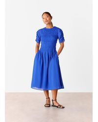 Whistles - Petite Avery Smocked Dress - Lyst