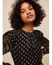 Whistles - Metallic Dobby Sophia Top - Lyst