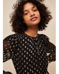 Whistles - Metallic Dobby Sophia Top - Lyst