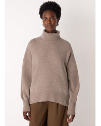 Whistles - Wool Roll Curved Hem Knit - Lyst