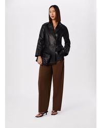 Whistles - Aliza Waisted Leather Blazer - Lyst