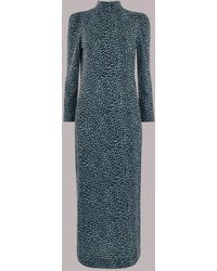 Whistles - Contrast Leopard Jersey Dress - Lyst