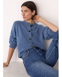 Whistles - Wool Mix Crew Cardigan - Lyst