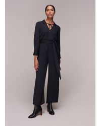 Whistles - Abby Tie Detail Jumpsuit - Lyst