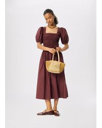 Whistles - Cotton Ruched Bodice Dress - Lyst