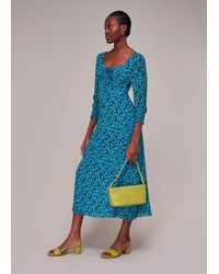 Whistles - Farfalle Flower Midi Dress - Lyst