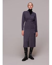 Whistles - Dotted Spot Print Shirt Dress - Lyst