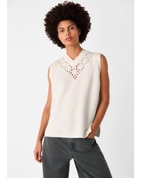 Whistles - Floral Crochet V Neck Tank - Lyst
