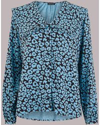 Whistles - Fuzzy Leopard Collar Top - Lyst
