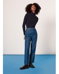 Whistles - Tangle Check Denim Trouser - Lyst