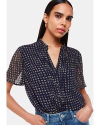 Whistles - Spotted Hoop Frill Blouse - Lyst