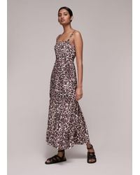 Whistles - Eleta Leopard Silk Mix Dress - Lyst